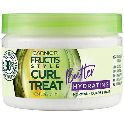 Garnier Fructis Style Curl Treat Hydrating Butter for Normal to Coarse Curly Hair, 10.5 Ounce Jar