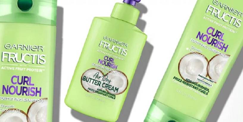 Garnier Hair Care Fructis Curl Nourish Shampoo, Conditioner, and Butter Cream Leave In Conditioner 