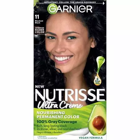 Garnier Nutrisse Nourishing Color Creme- Blackest Black