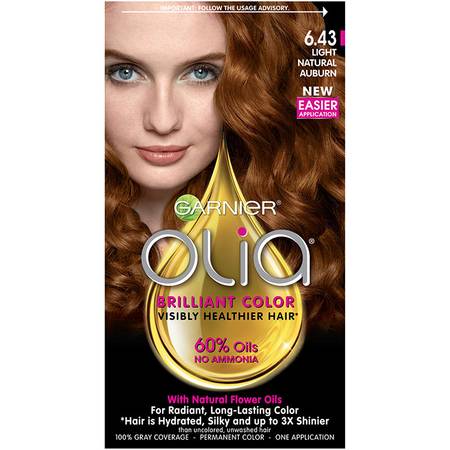 Garnier Olia Ammonia-Free Permanent Hair Color – Light Natural Auburn