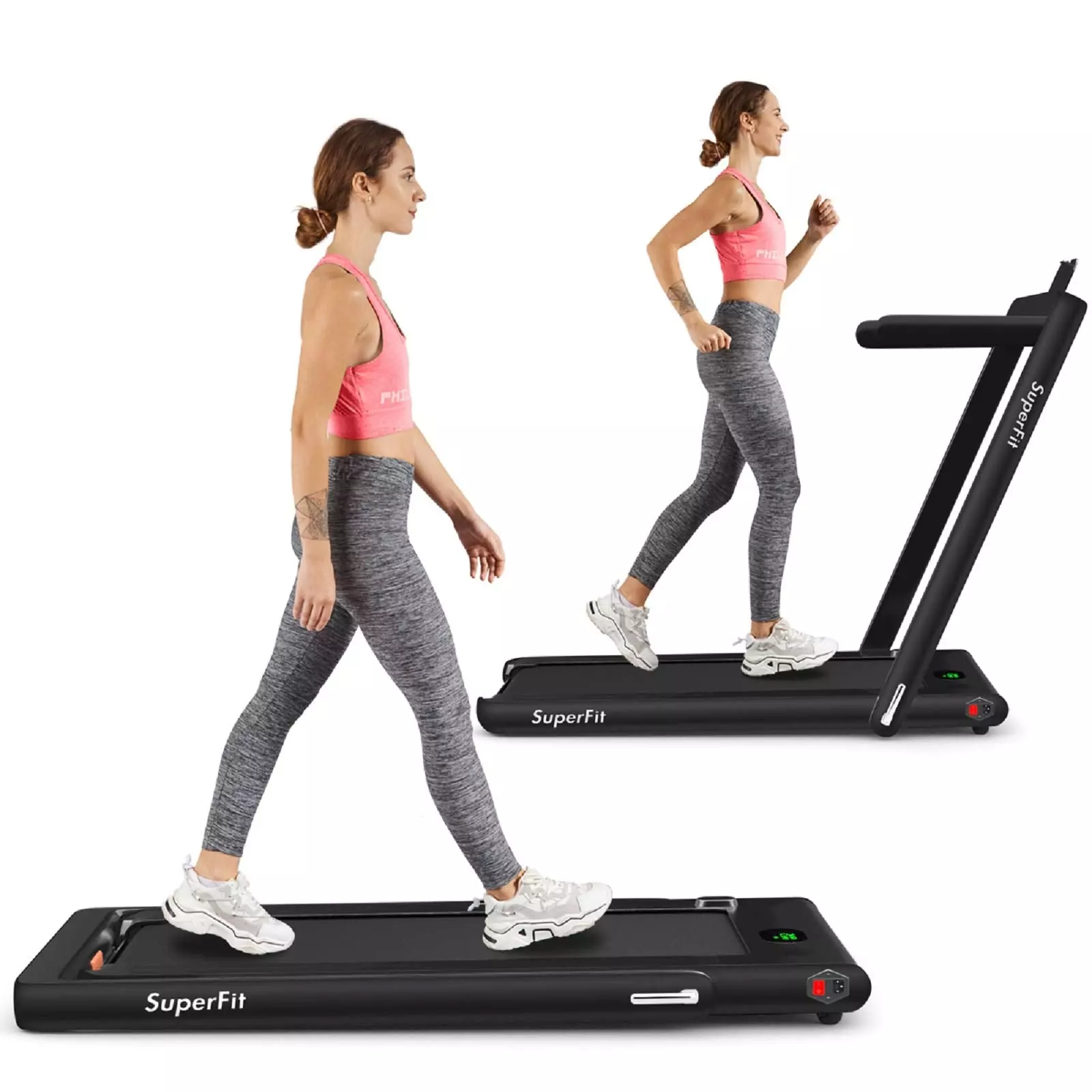 Goplus 2-in-1 Folding Treadmill