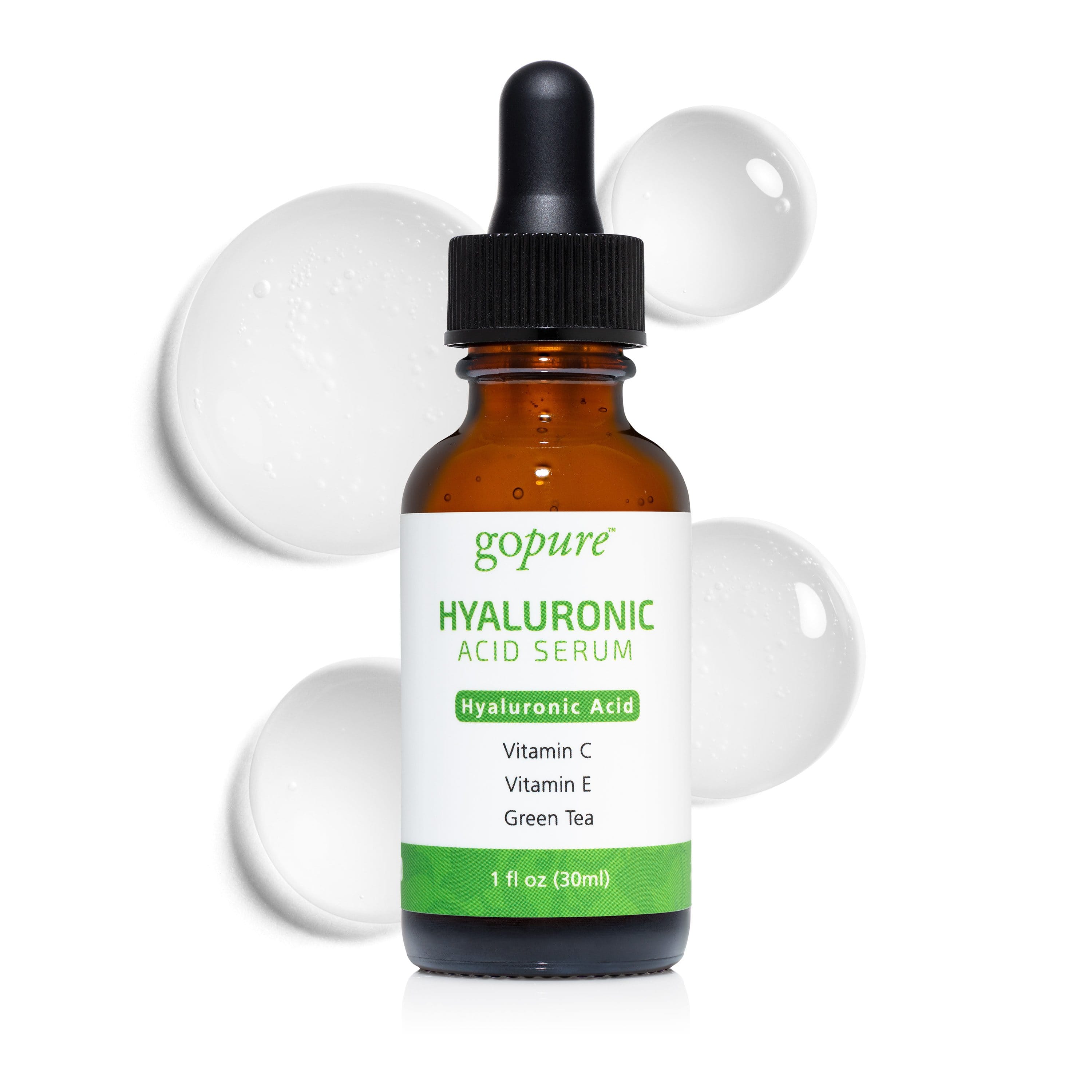 goPure Hyaluronic Acid Serum for Face with Jojoba Oil - Natural-Glow Pure Hyaluronic Acid Serum - Dark Spot Remover for Face - Hyaluronic Acid for Glowing Face (Acido Hialuronico) - 1oz