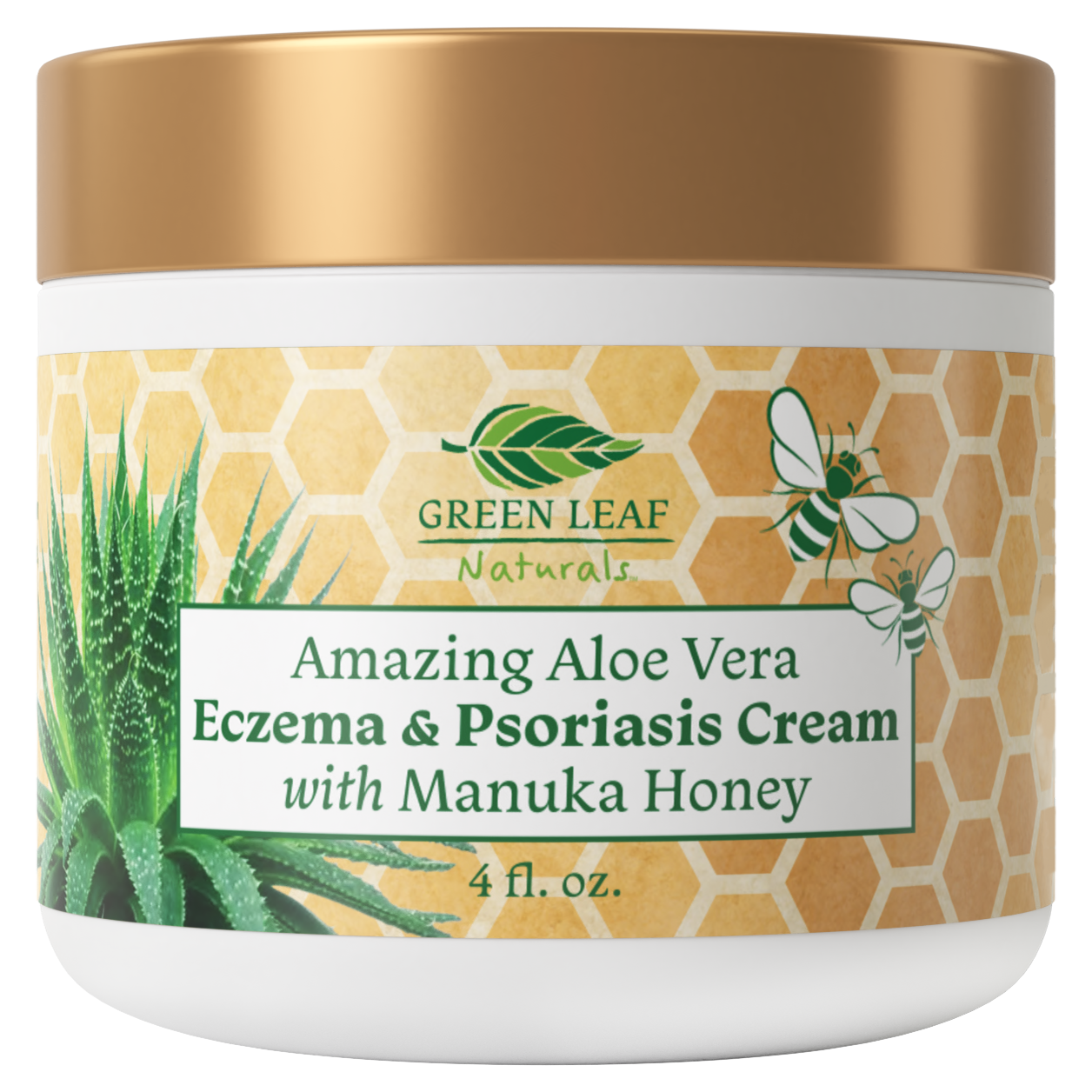 Green Leaf Naturals Amazing Aloe Vera Eczema and Psoriasis Cream with Manuka Honey