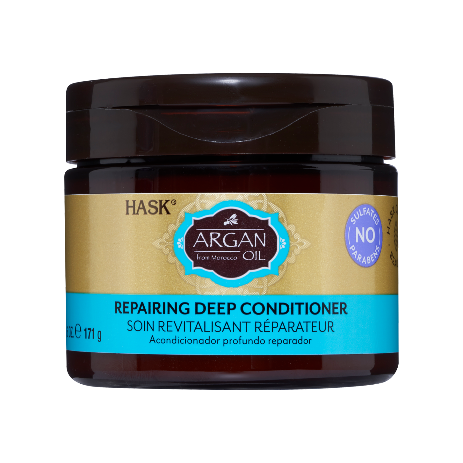 HASK ARGAN OIL Repairing Deep Conditioner Treatments for all hair types, color safe, gluten free, sulfate free, paraben free - Pack of 2 Jars Orange 6 Ounce (Pack of 2)
