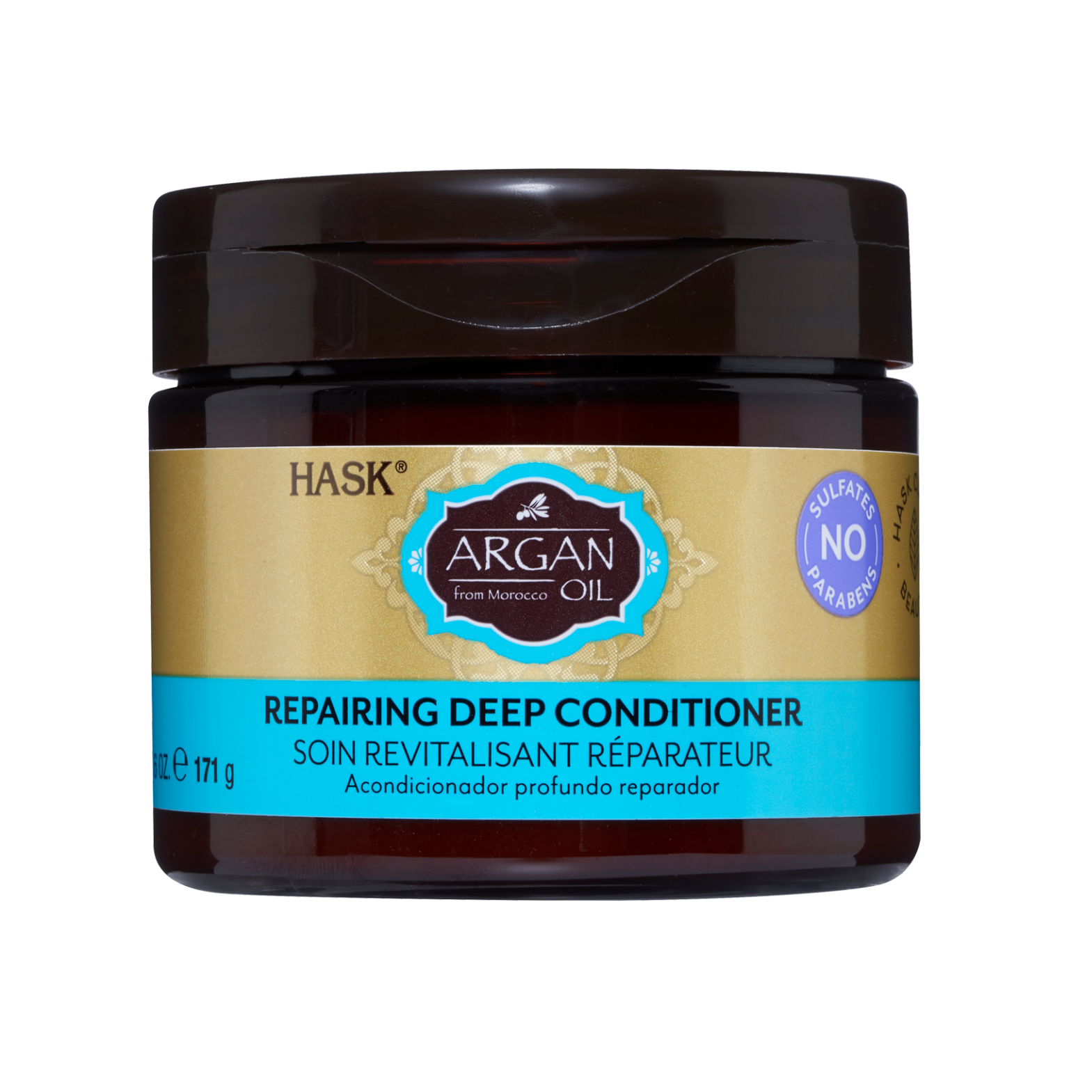 HASK ARGAN OIL Repairing Deep Conditioner Treatments for all hair types, color safe, gluten free, sulfate free, paraben free - Pack of 2 Jars Orange 6 Ounce (Pack of 2)