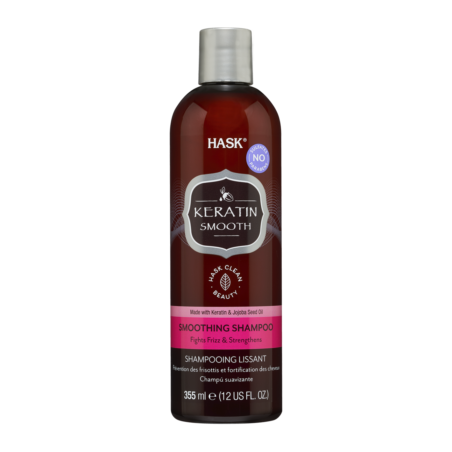 Hask Shampoo Keratin Protein Smoothing, 12 Fl Oz (Pack of 2)
