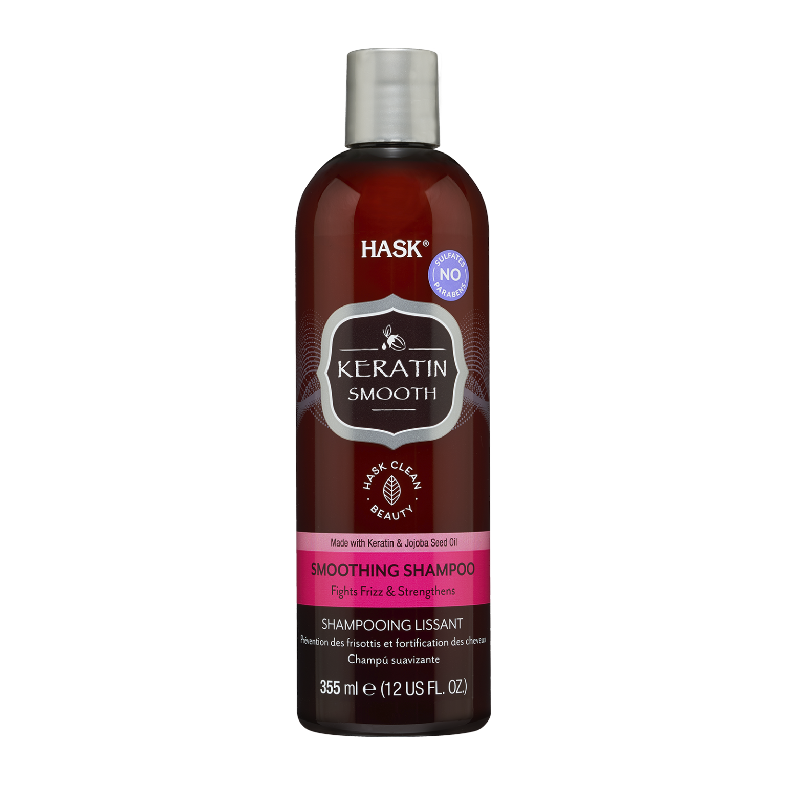 Hask Shampoo Keratin Protein Smoothing, 12 Fl Oz (Pack of 2)