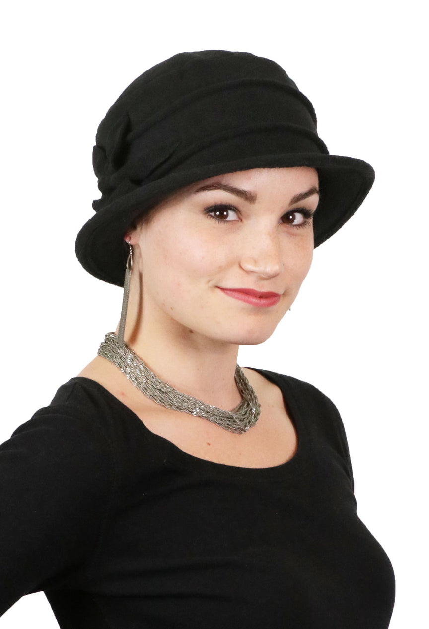 Hats Scarves & More Fleece Flower Cloche Hat For Women