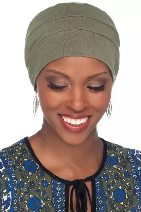 Headcovers Unlimited Three Seam Turban - 100% Cotton Hat One Size Olive