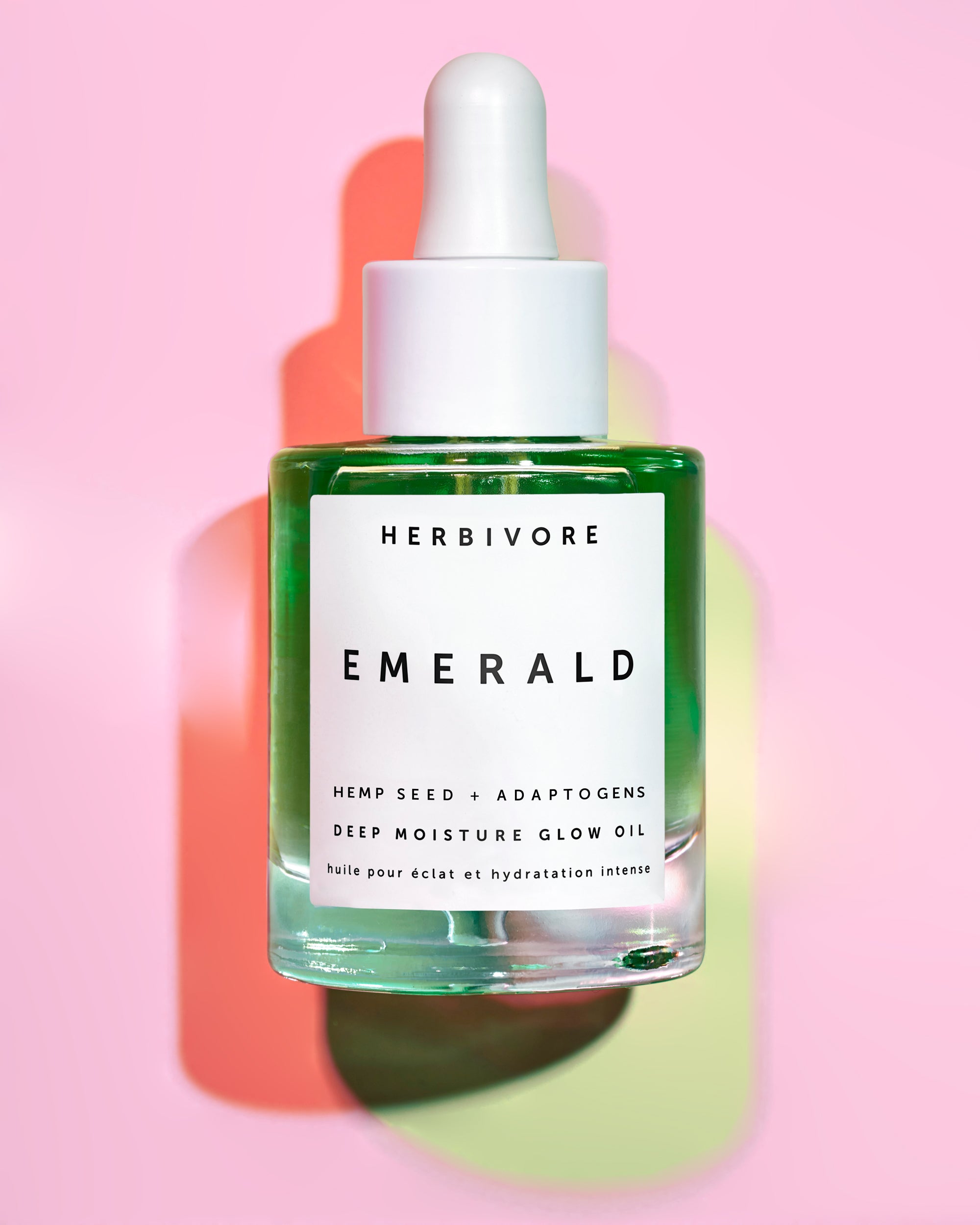 Herbivore Botanicals Emerald Deep Moisture Glow Oil Moisturizing Face Oil with Adaptogens and Squalane to Hydrate and Defend Against Visible Signs of Aging (1 fl oz)