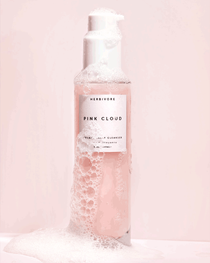 Herbivore Botanicals Pink Cloud Creamy Jelly Cleanser ? Rosewater and Tremella Mushroom Face Wash Gently Hydrates and Removes Makeup (3.3 oz)