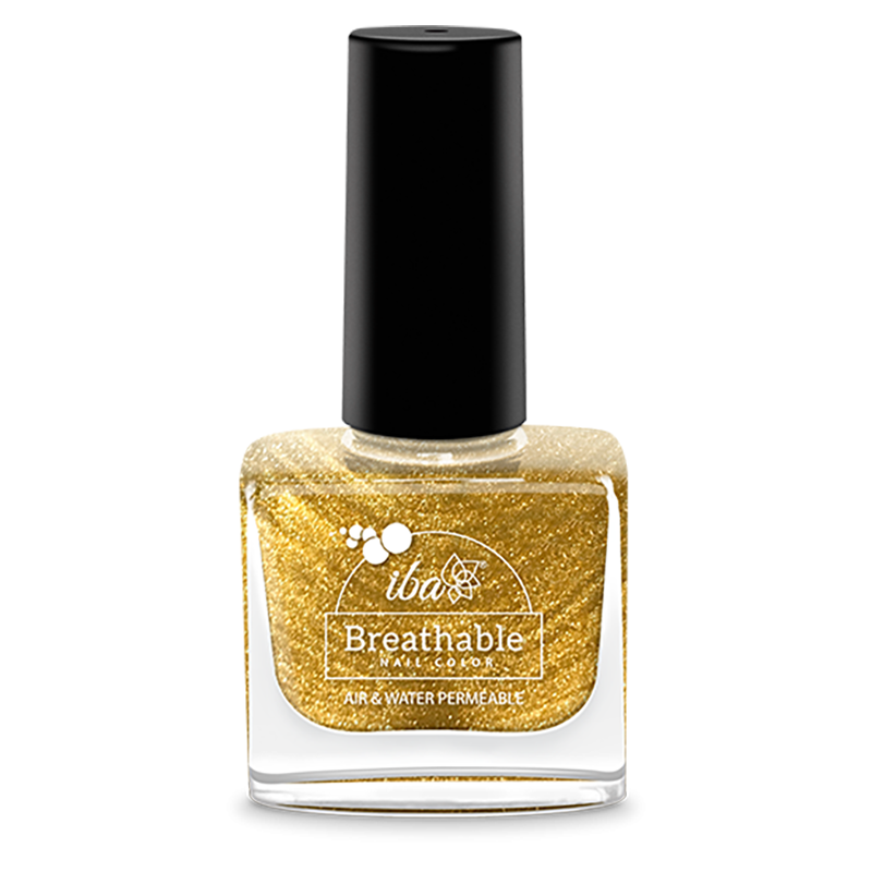 Iba Halal Breathable Nail Color – Gold Sparkle