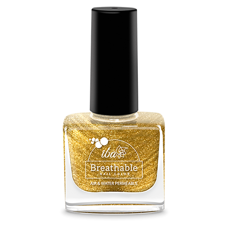 Iba Halal Breathable Nail Color – Gold Sparkle