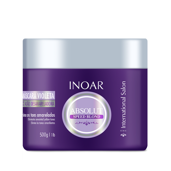 INOAR PROFESSIONAL - Speed Blond Mask - Anti-Yellowing Nourishing Treatment For Bleached, Blond, Brassy & Gray Hair Types (16 Ounces / 500 Grams)