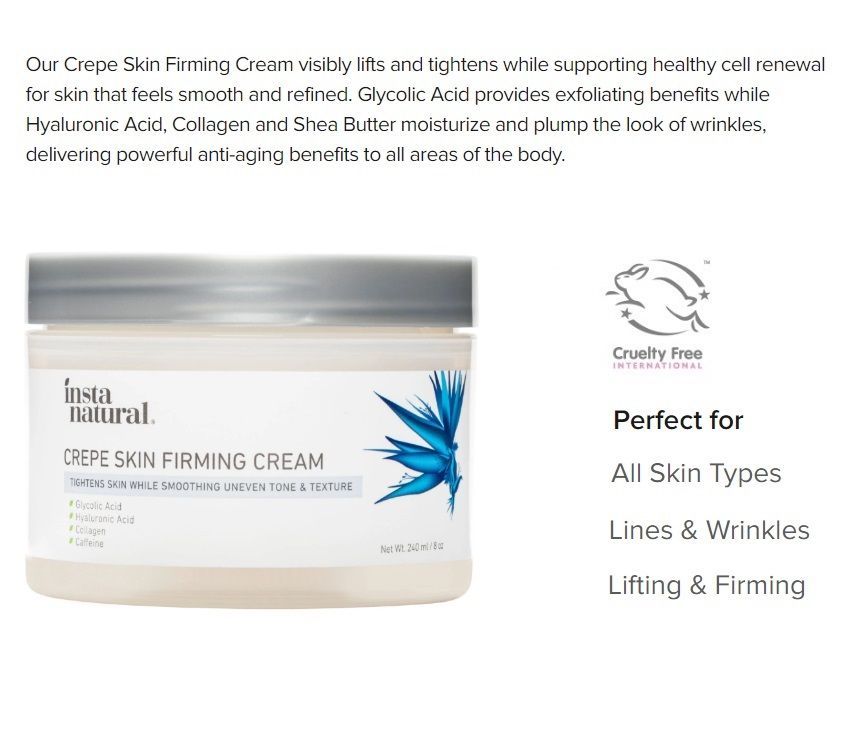 InstaNatural Crepe Skin Firming Cream