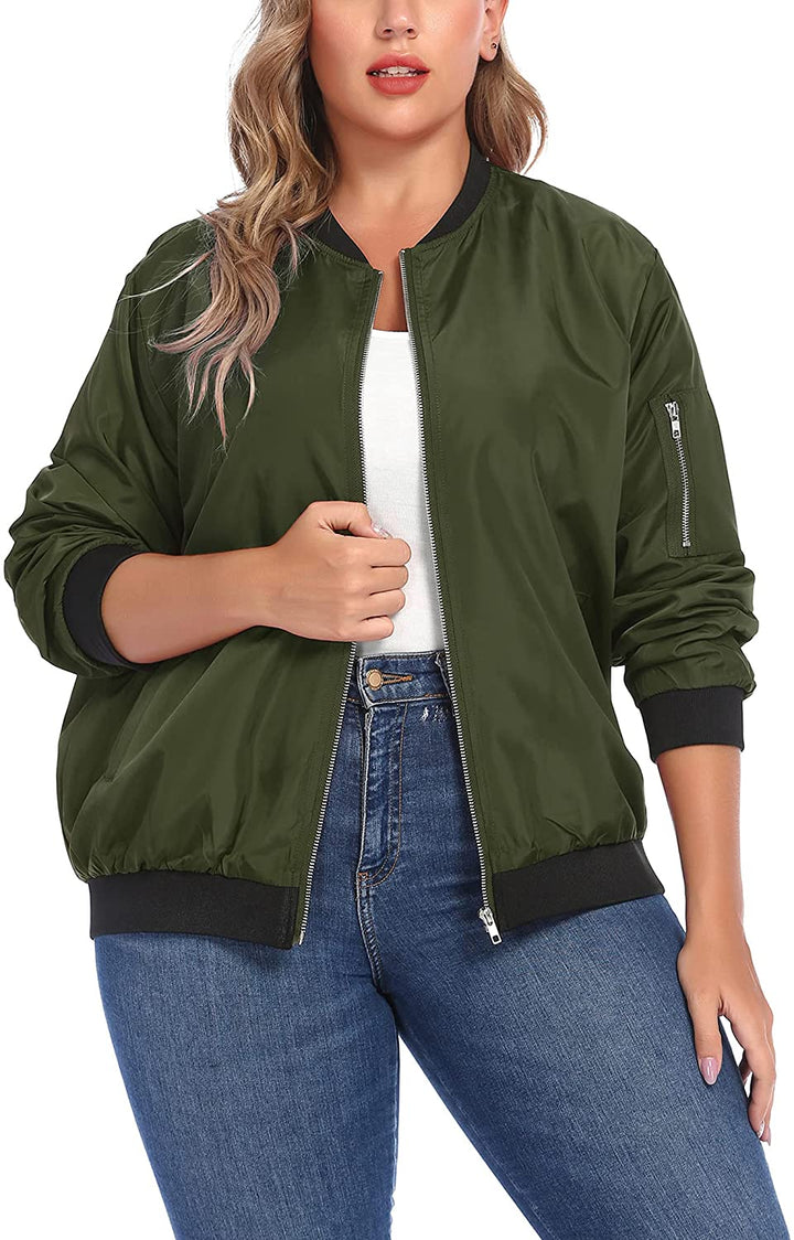 In’voland Plus Size Women’s Bomber Jacket