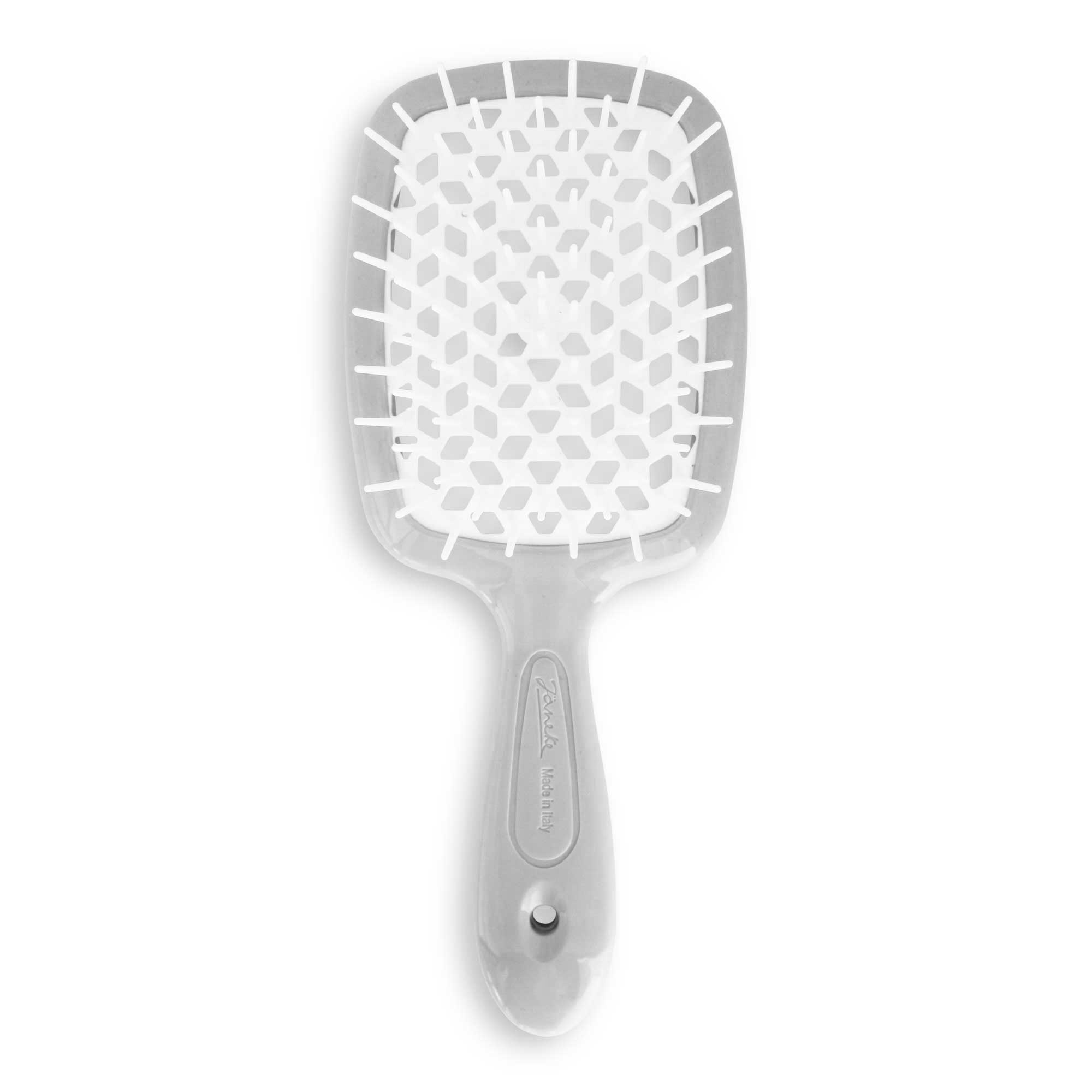 Janeke Superbrush Detangler Brush Anti-static Hairbrush Easy For Wet or Dry Use Flexible with Nylon Bristle Great for All Hair Types - Long Thick Curly -The Original Italian Patent (White)