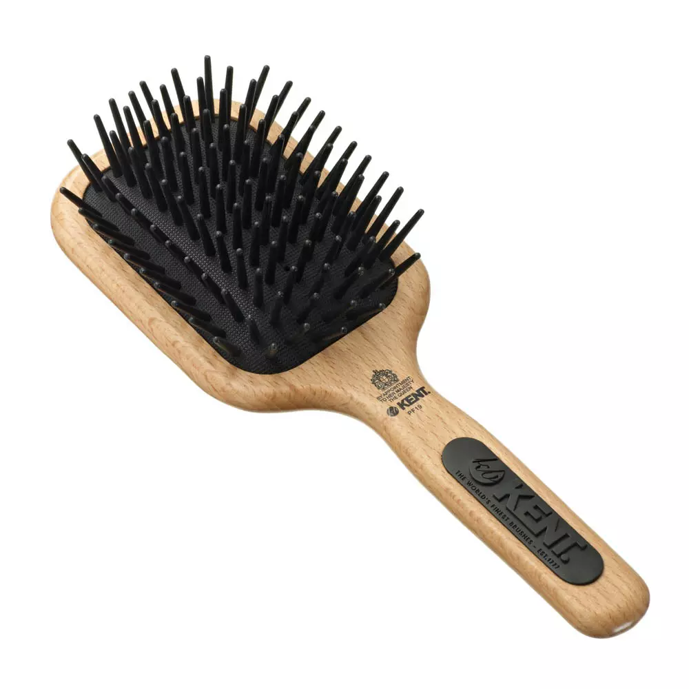 Kent PF19 Beechwood Cushion Paddle Brush