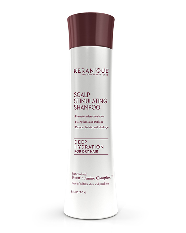 Keranique Deep Hydration Anti-Hair Loss Shampoo for Thinning Dry Hair - Keratin Amino Complex Stimulates Scalp for Thicker Fuller Hair - Free of Sulfates, Dyes, and Parabens - 8 Fl. Oz 8 Fl Oz (Pack of 1)