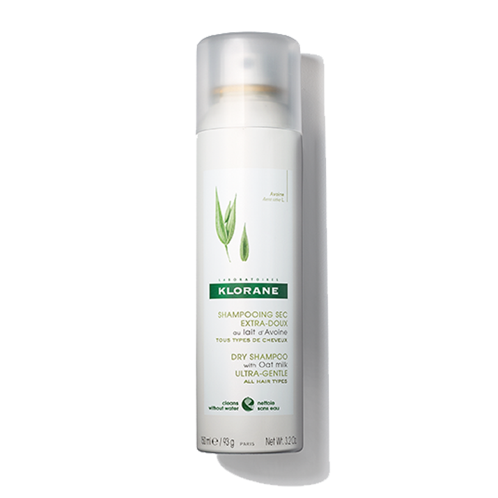 Klorane Dry Shampoo with Oat Milk, Ultra-Gentle, All Hair Types, No White Residue, Paraben & Sulfate-Free, 3.2 oz