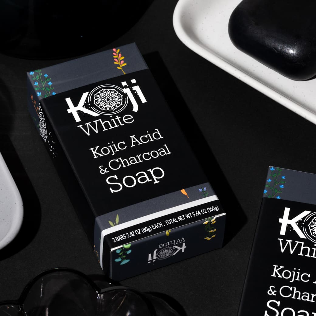 Koji White Kojic Acid & Charcoal Black Soap