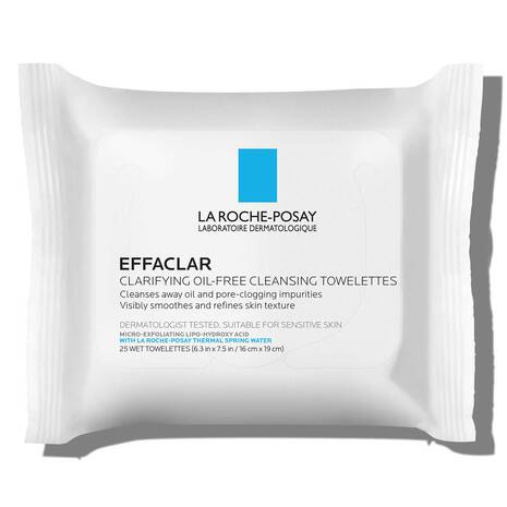 La Roche-Posay Effaclar Oil-Free Cleansing Face Wipes Towelettes