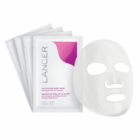 Lancer Skincare Lift and Plump Sheet Mask, 1 Count, Features Palmitoyl Pentapeptide-3 and Apple Stem Cell Compounds, Improves Hydration and Suppleness