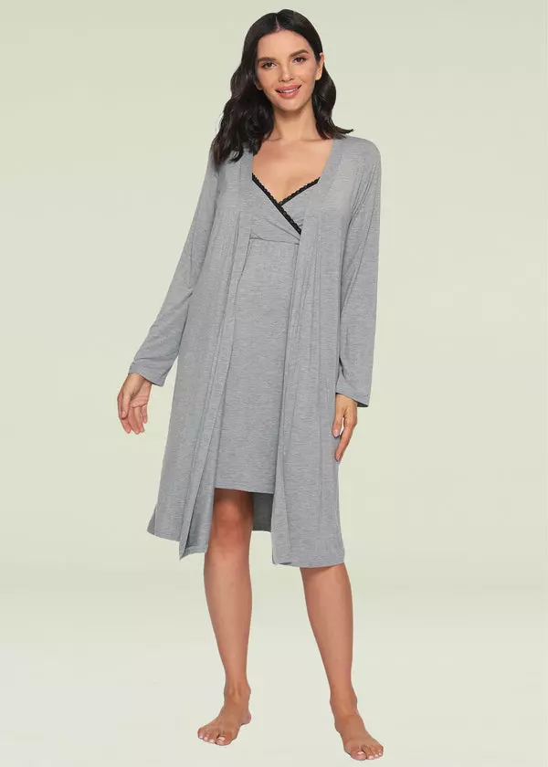 Latuza Nursing Nightgown And Robe Set