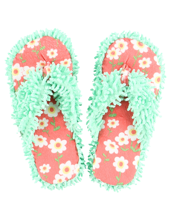 Lazy One Spa Flip-Flop Slippers for Women, Girls' Fuzzy House Slippers Rise and Shine Spa Slippers Small-Medium
