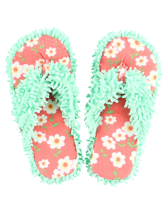 Lazy One Spa Flip-Flop Slippers for Women, Girls' Fuzzy House Slippers Rise and Shine Spa Slippers Small-Medium