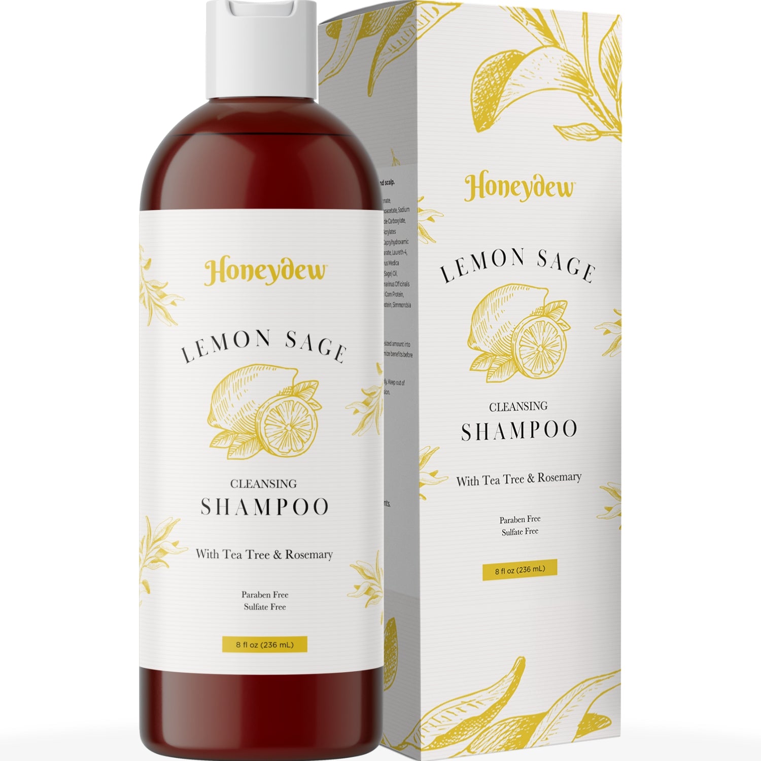 Lemon Sage Shampoo voor vet haar - Sulfaatvrije Clarifying Shampoo voor opbouw met Lemon Sage Keratine en Tea Tree Oil voor haar- en hoofdhuidverzorging - Diep reinigende rozemarijnshampoo voor mannen en vrouwen