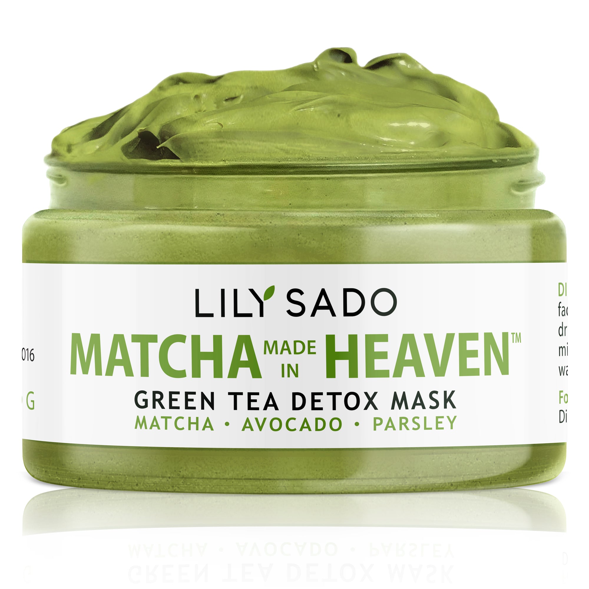 LILY SADO Green Tea Face Mask - Organic Natural VEGAN Facial Mask - Anti-Aging, Antioxidant Defense Against Acne, Blackheads & Wrinkles for a Luscious, Soft Glowing Complexion - Best Mud Mask for Acne Green Tea Matcha