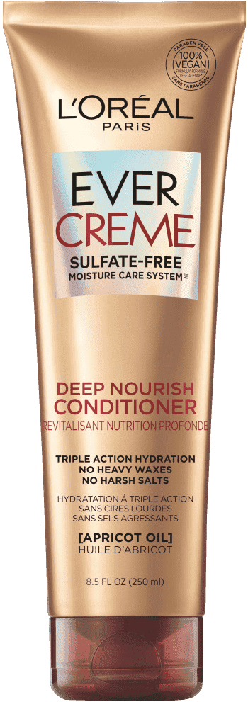 L'Oreal Paris EverCreme Sulfate Free Conditioner for Dry Hair, Triple Action Hydration for Dry, Brittle or Color Treated Hair, with Apricot Oil, 8.5 Fl; Oz (Pack of 1) (Packaging May Vary) Conditioner - pack of 1