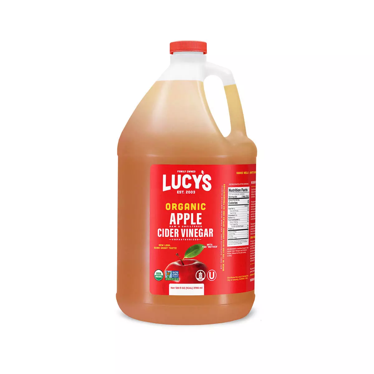 Lucy's Family Owned - USDA Organic NonGMO Raw Apple Cider Vinegar