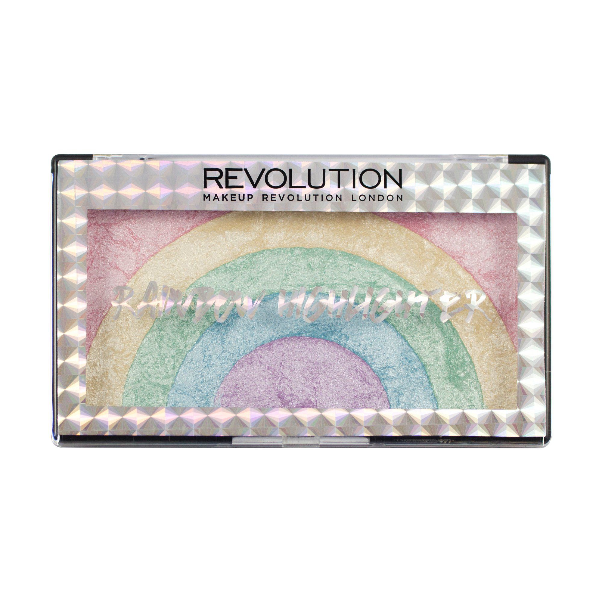 Makeup Revolution Rainbow Highlighter, Rainbow Pattern, Face Makeup, Highlighter Palette, Compact Palette