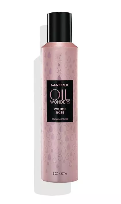 MATRIX Oil Wonders Volume Rose Plumping Mousse | Lightweight Volume & Body |Tames Frizzy Hair | For Fine Hair | 8.3 Oz.