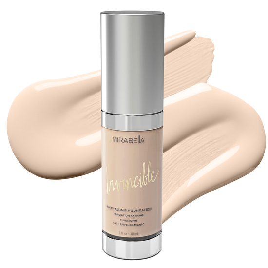 Mirabella Beauty Invincible Anti-Aging Full Coverage HD Liquid Foundation, Light