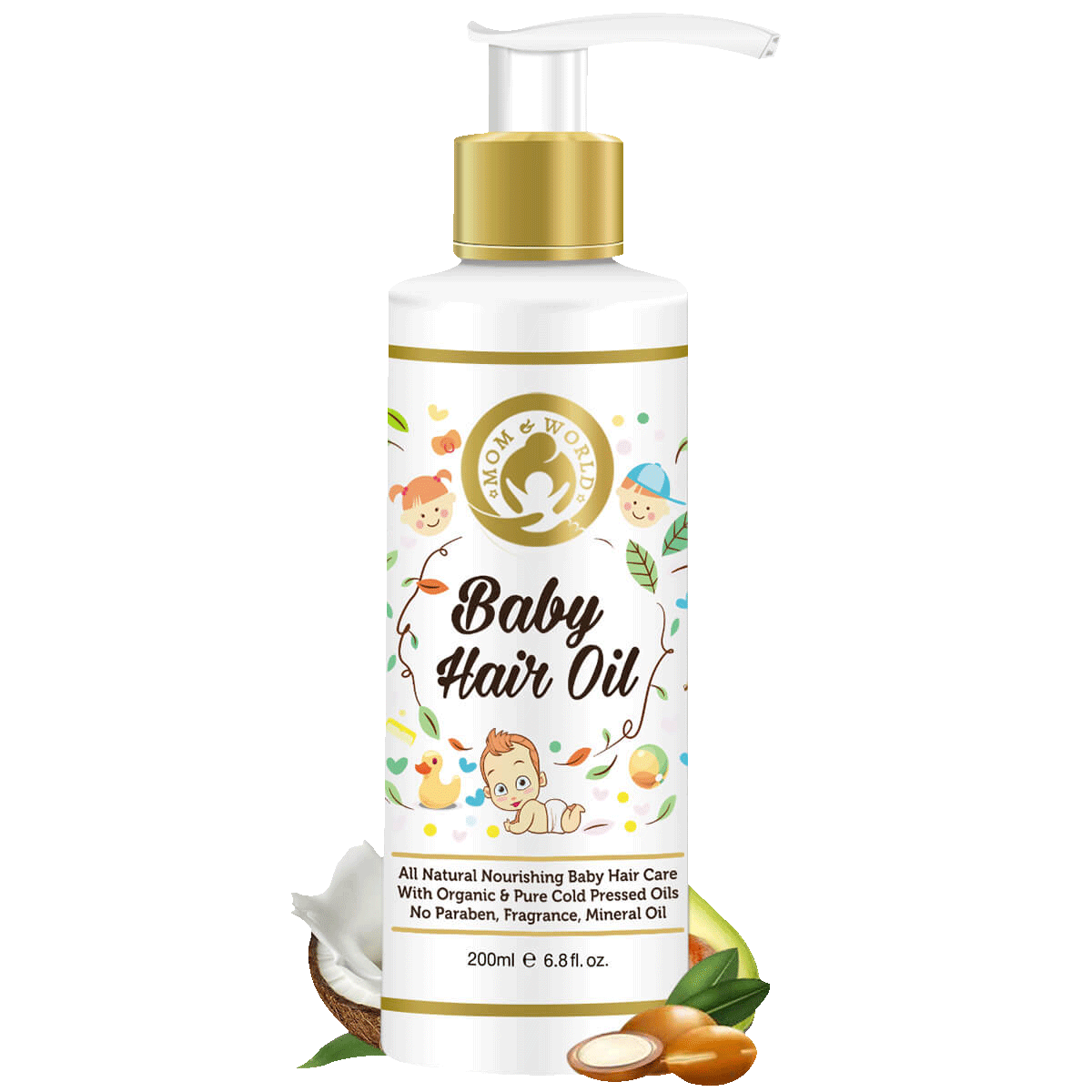 Mom & World Baby Hair Oil With Organic & Coldpressed Natural Oil For Kids