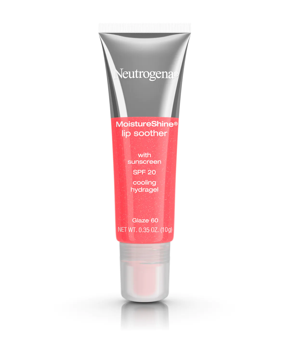Neutrogena MoistureShine Lip Soother Gloss with SPF 20 Sun Protection, High Gloss Tinted Lip Moisturizer with Hydrating Glycerin and Soothing Cucumber for Dry Lips, Glaze 60.35 oz