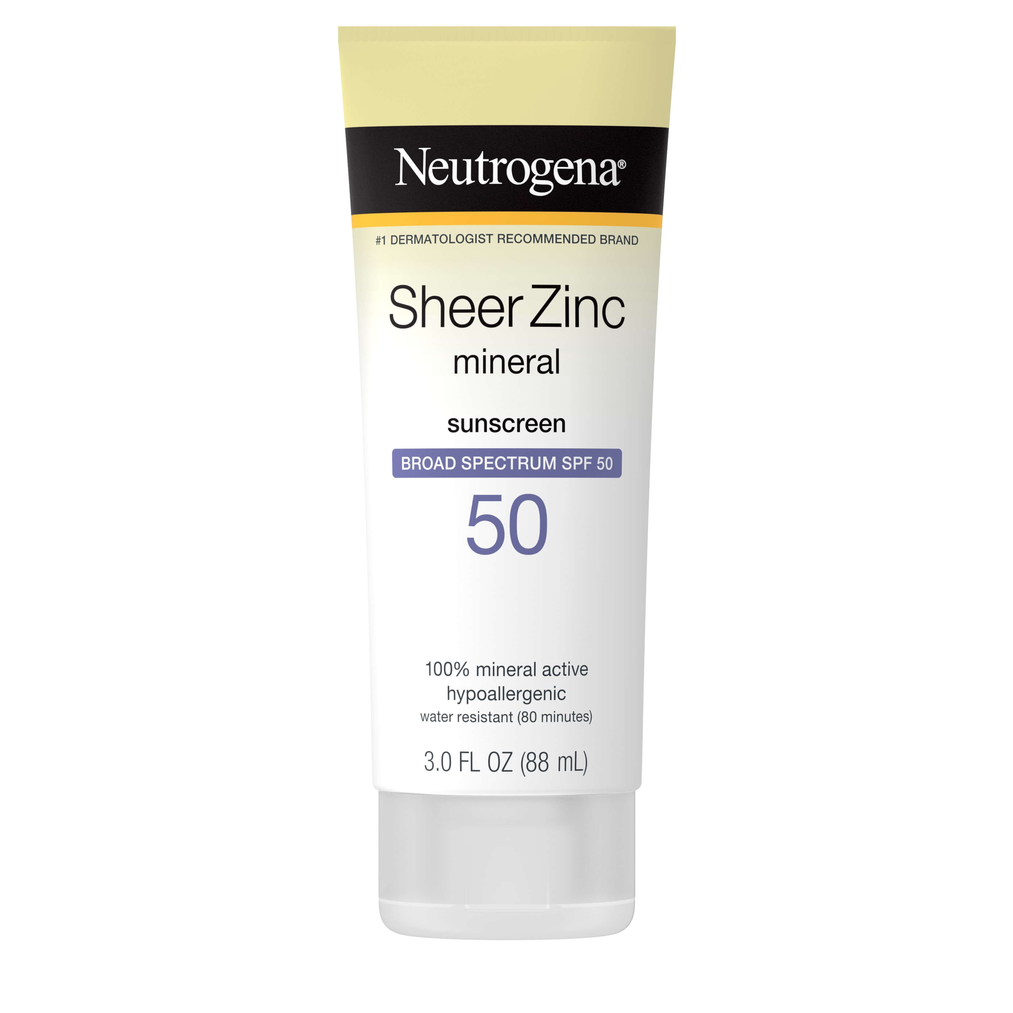 Neutrogena Sheer Zinc Oxide Dry-Touch Face Sunscreen with Broad Spectrum SPF 50, Oil-Free, Non-Comedogenic & Non-Greasy Mineral Sunscreen, 2 fl. oz 2 Fl Oz (Pack of 1)