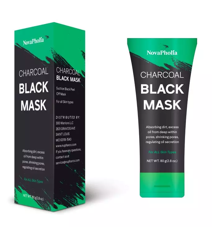 Novapholia Charcoal Peel Off Face Mask for Blackheads and Pores Black Mask