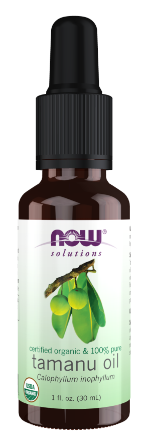 NOW Solutions, Organic Tamanu Oil, Certified Organic and 100% Pure, Promotes Hydration and Rejuvenation, 1-Ounce