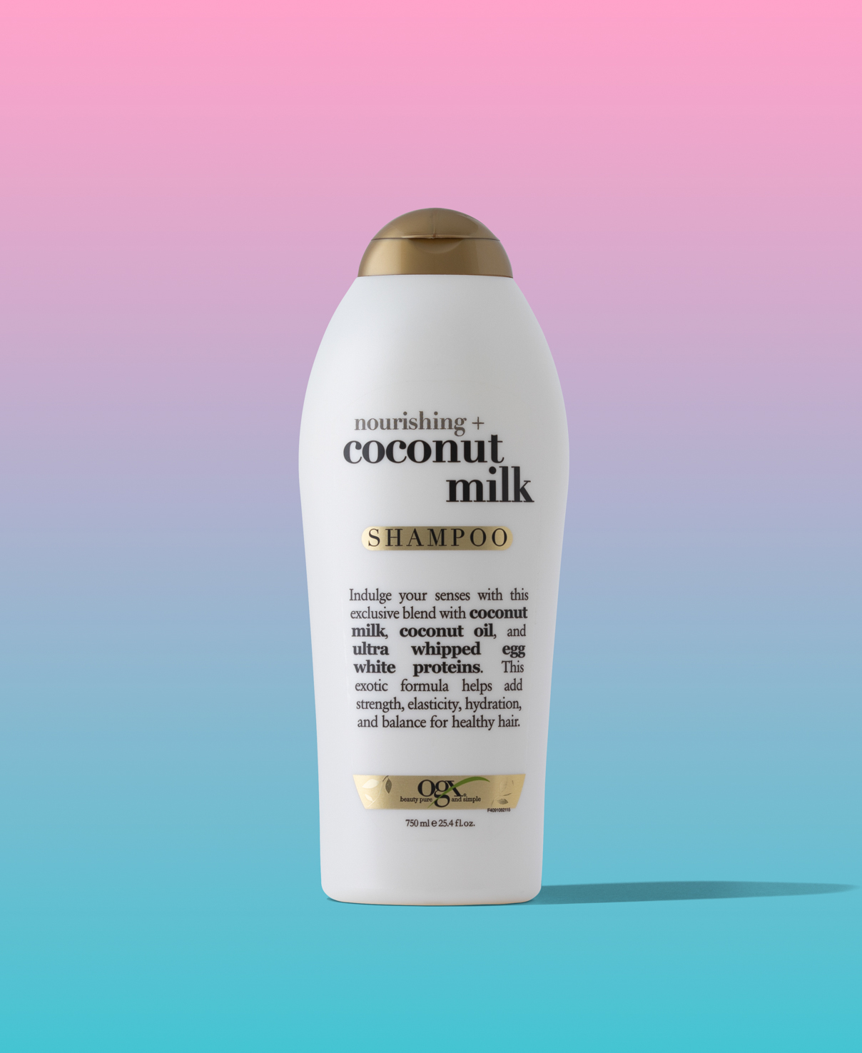 OGX Nourishing + Coconut Milk Moisturizing Shampoo for Strong & Healthy Hair, with Coconut Milk, Coconut Oil & Egg White Protein, Paraben-Free, Sulfate-Free Surfactants, 25.4 fl oz