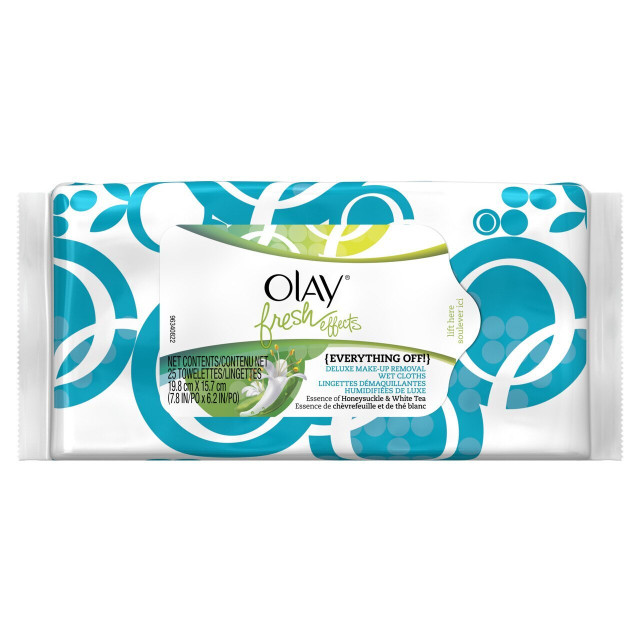 Olay Fresh Effects Everything Off Deluxe Make-Up Removal Wet Cloths 25 cloths per pack by Olay