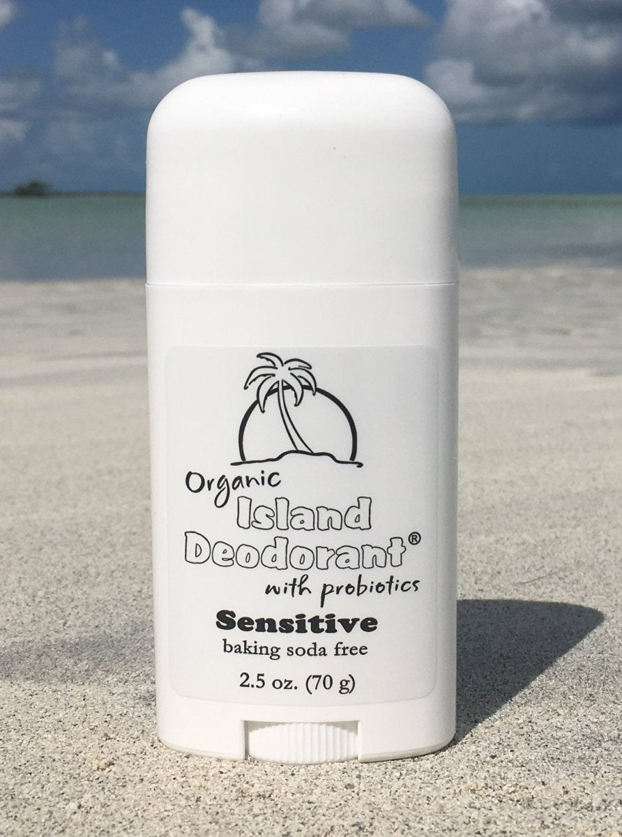 Organic Island Deodorant Baking Soda Free with Probiotics for Sensitive Skin 2.5 oz Stick, Natural with Magnesium, Arrowroot, Kaolin Clay, Zinc Oxide, Aluminum-Free, Unscented, Vegan (Single Stick) 2.5 Ounce (Pack of 1)