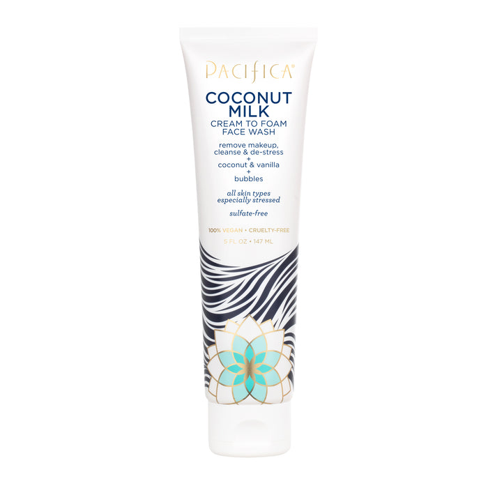 Pacifica Beauty, Coconut Cream To Foam Daily Face Wash & Cleanser, Coconut Water + Vitamin E, Cleansing And Foaming, For All Skin Types, Sulfate + Paraben Free, Clean Skin Care, Vegan & Cruelty Free Coconut - Pack of 1