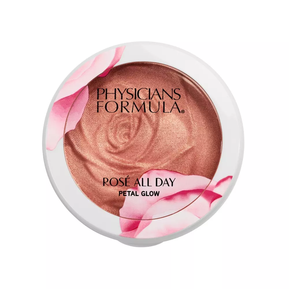 Physicians Formula Rose All Day Highlighter Blush Face Powder, Shimmer Petal Glow, Pink Soft Petal 2- Soft Petal