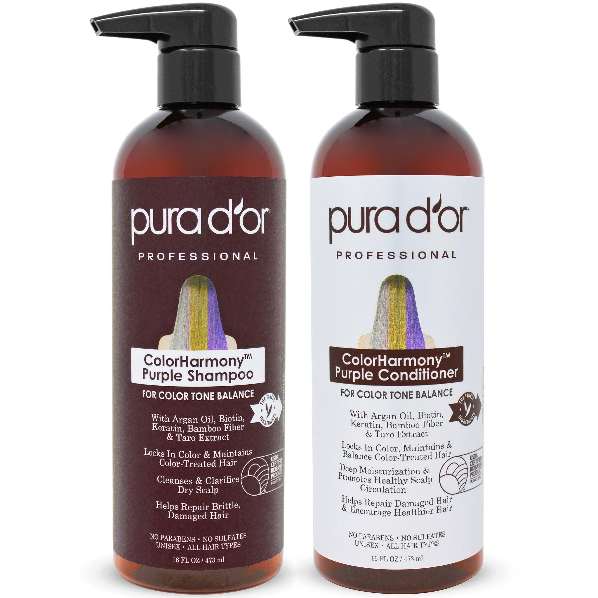 PURA D’OR Color Harmony Purple Shampoo And Conditioner