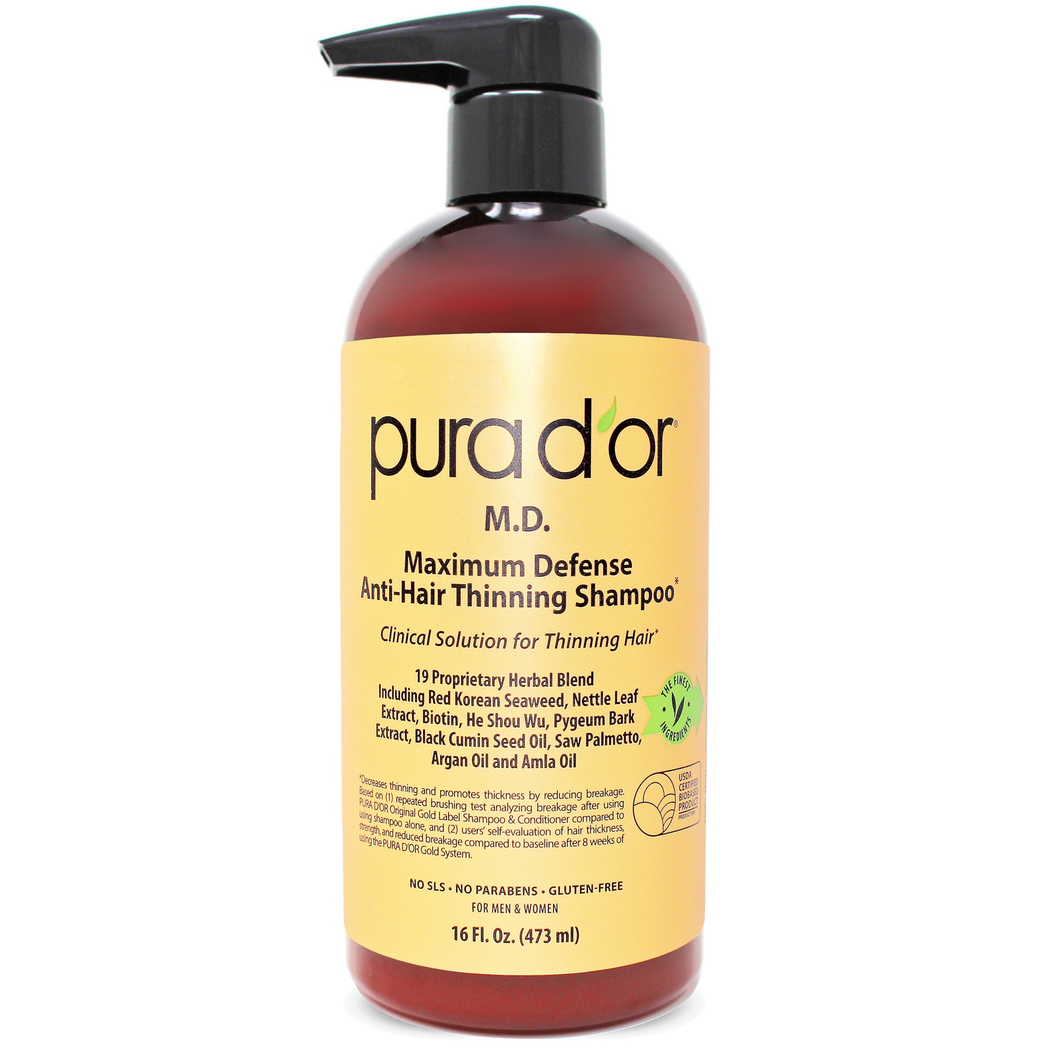 Pura d’or M.D. Maximum Defense Anti-Hair Thinning Shampoo