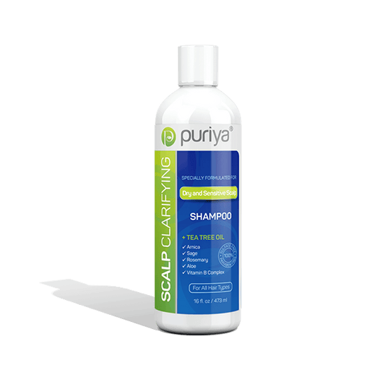 Puriya Sulfate Free Shampoo, Plant Based Tea Tree Shampoo, Safe and Paraben Free, Ideal for Hydrating and Moisturizing Treatment of Dry, Itchy, Flaky Scalp and Hair, 16 Ounce 16 Fl Oz (Pack of 1)
